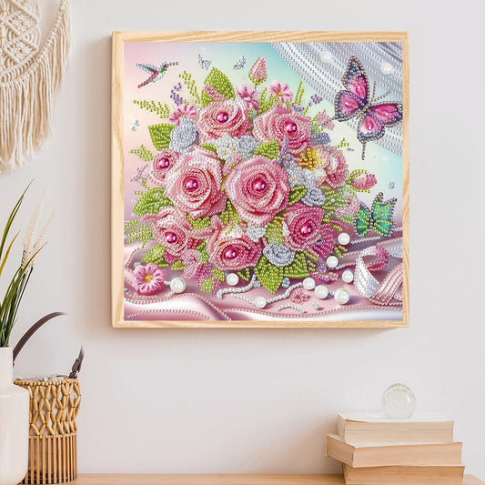 LAKEQUILL 5D DIY Partial Special Shaped Drill Art Painting Kit Flower Decor 30x30cm (AT615)