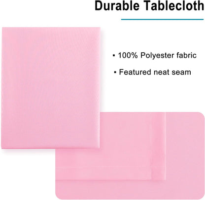Hiasan Pink Tablecloth for Rectangle Tables - Waterproof and Spillproof Washable Fabric Table Cloth for Dining Room Kitchen Party, 52 x 70 Inch