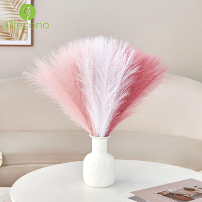 Alecono 𝟯𝟬𝙋𝙘𝙨 Pampas Grass 17in, Pink Pampas Grass Decor for Home Decoration, Faux Pampas Grass Wall Decor for Wedding Centerpieces Party Decorations(Blush, Cream, Pink)