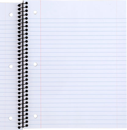 Mead Spiral Notebook, 1 Subject, Wide Ruled Paper, Plastic Cover, 8" x 10-1/2", 100 Sheets, Pastel Pink (930092B)