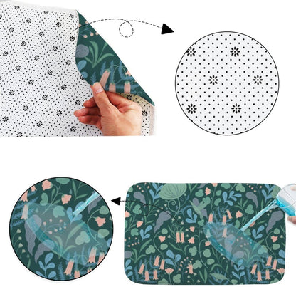 Dark Green with Pink Bellflowers Rugs for Bathroom, Nonslip Bathtub Mat Washable Non Slip Rug Threshold Bath Mat, Decorative Bathroom Rugs Bath Room Decoration 30x18