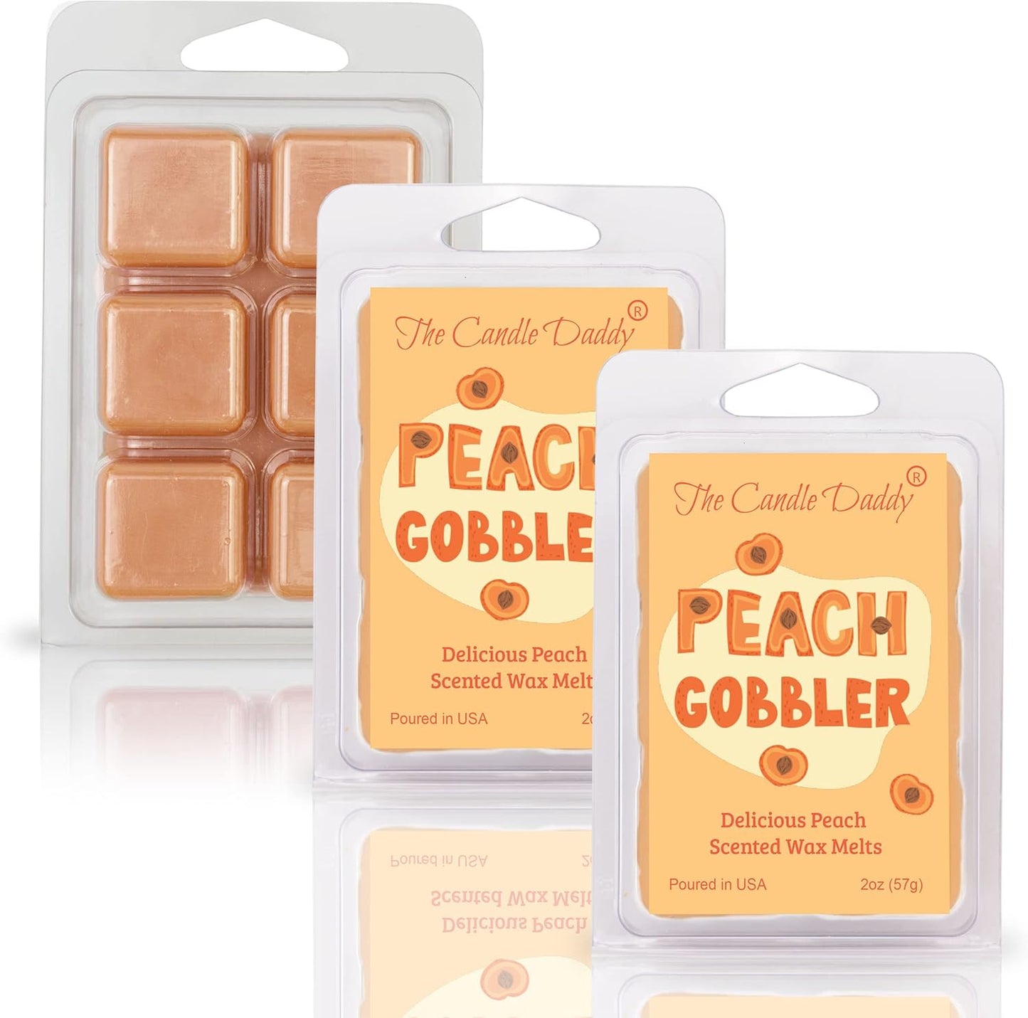 The Candle Daddy Peach Gobbler - Delicious Peach Scented Wax Melt - 1 Pack - 2 Ounces - 6 Cubes