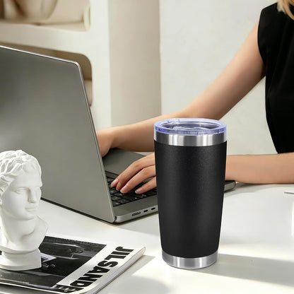 20oz Stainless Steel Tumbler Bulk with Lid, Double Wall Vacuum Insulated Powder Coated Travel Mug, Light Pink, 12 Pack
