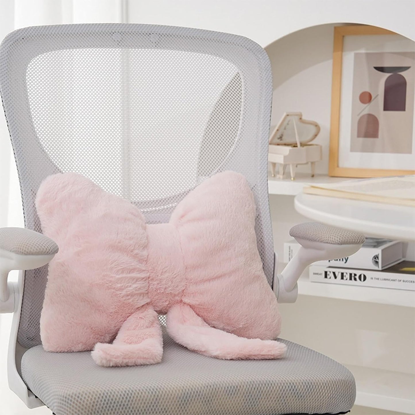 Cute Bowknot Throw Pillows Bow Decorative Pillow 12 x 9 inch Aesthetic Home Decor Knot Plush Pillows Soft Seat Cushions for Couch Bow Room Decor Light Pink