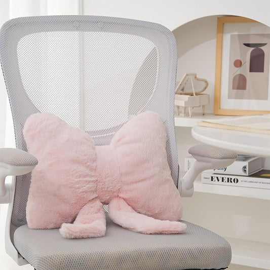 Cute Bowknot Throw Pillows Bow Decorative Pillow 12 x 9 inch Aesthetic Home Decor Knot Plush Pillows Soft Seat Cushions for Couch Bow Room Decor Light Pink