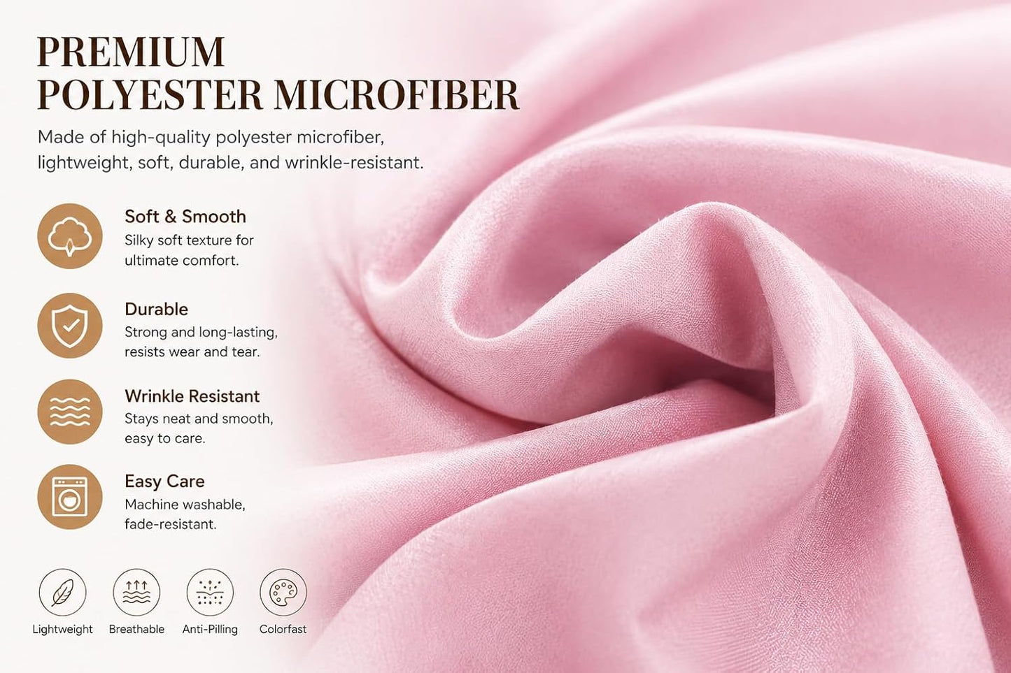 RIMELA Dusty Pink Bed Skirts with Split Corners Twin Size 15 Inch Drop,Elastic Bed Skirting Wrap Around, Easy to Install Dust Ruffles Soft Fabric,Machine Washable bedskirts for Metal Frame