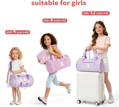 YOOLIFE Dance Bag for Girls Kids - Travel Duffle Bag Dance Bags for Teen Girls Kids | 5 6 7 8 9 10 11 12 Year Old Girl Birthday Gift, Birthday Gifts for Girl Kid Pink Gym Bags (Pink R)