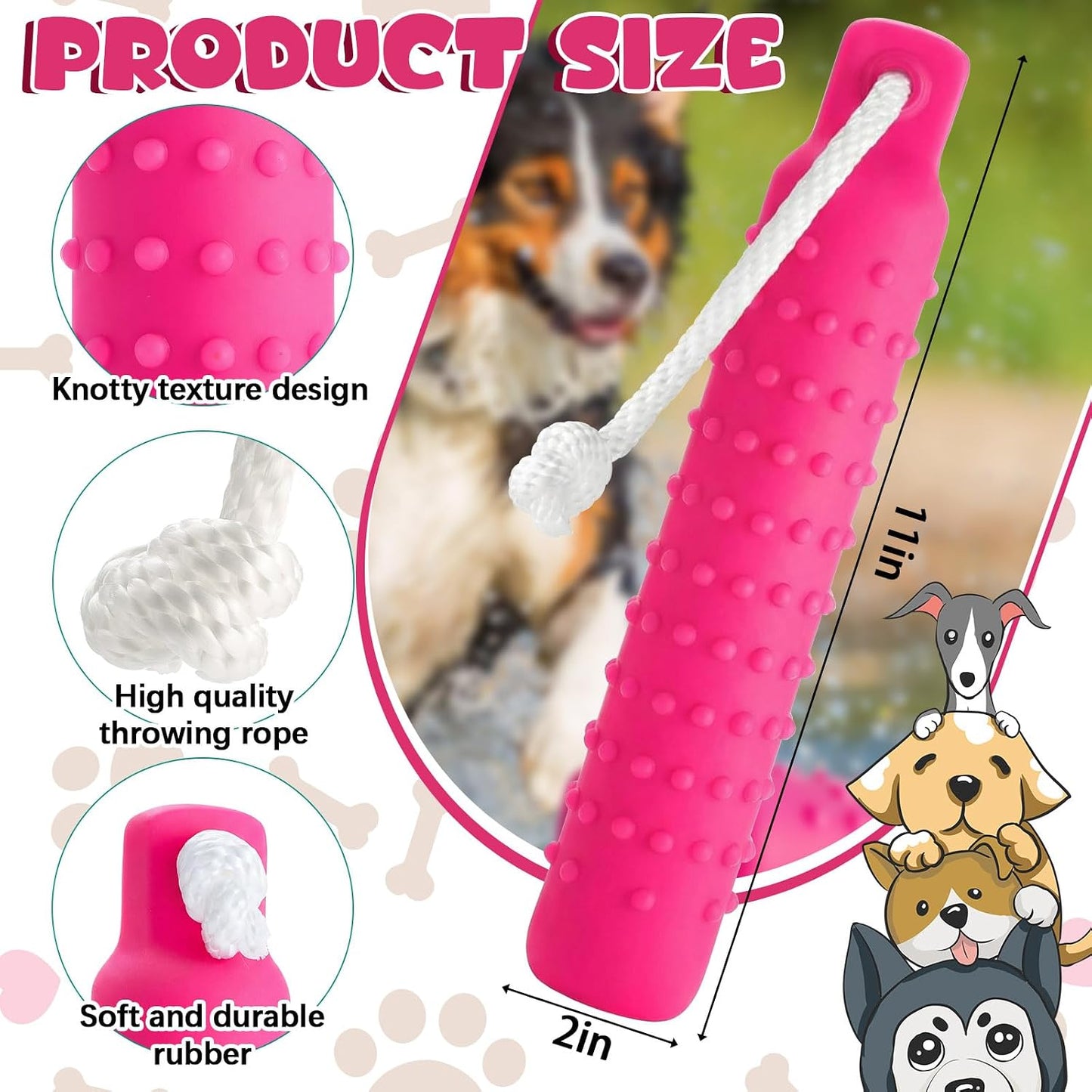 Blueweenly 4 Pcs Dog Bumper Toy for Water Retrieving Plastic Puppy Training Dummy Dog Float Toy Lightweight for Float on The Water Pool Outdoor Training Hunting Fetching (Pink)