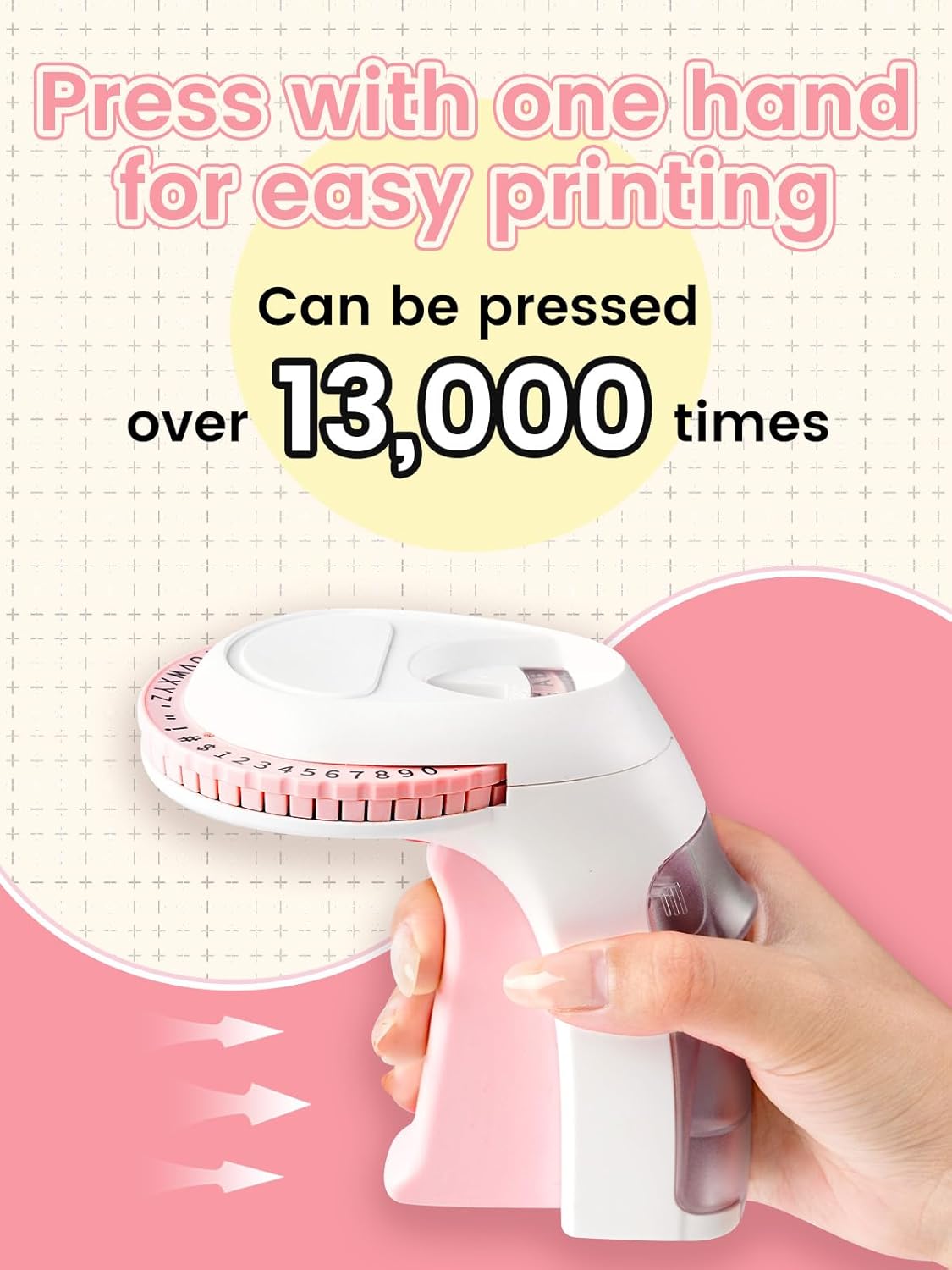 Pink Embossing Label Maker, Scrapbook Supplies Junk Journal Kits, Vintage Embossed Manual Labelmaker with 10 Rolls 3D Tapes, Retro Old School Embosser for DIY Crafts & Scrapbooking, Omega S