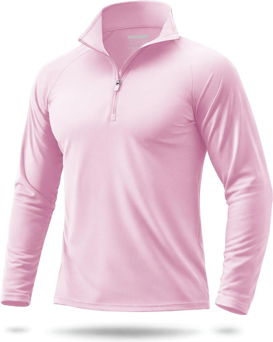 Boladeci Men's UPF 50+ Sun Shirts 1/4 Zip Long Sleeve SPF UV Protection Lightweight Quick Dry Quarter Zip Golf Shirts