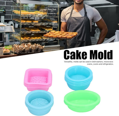 Silicone Cake Set, Food Grade Multifunctional Baking 16pcs Dark Blue Green Pink Light Blue - Safe Non - Material, Easy Clean, Ideal for Kitchen, Parties & Camping