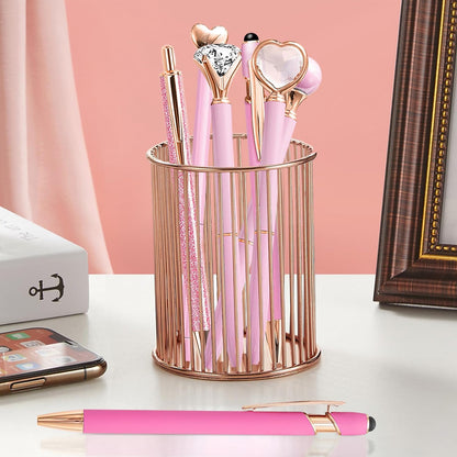 YOXMJDB Pink Pens for Women, 6 Pcs Cute Pens Ballpoint Pen Bulk, 1.0mm Medium Point Black Ink, Office and School Supplies Fancy Nice Pen Gifts for Girls Nurse Teacher (Pink)