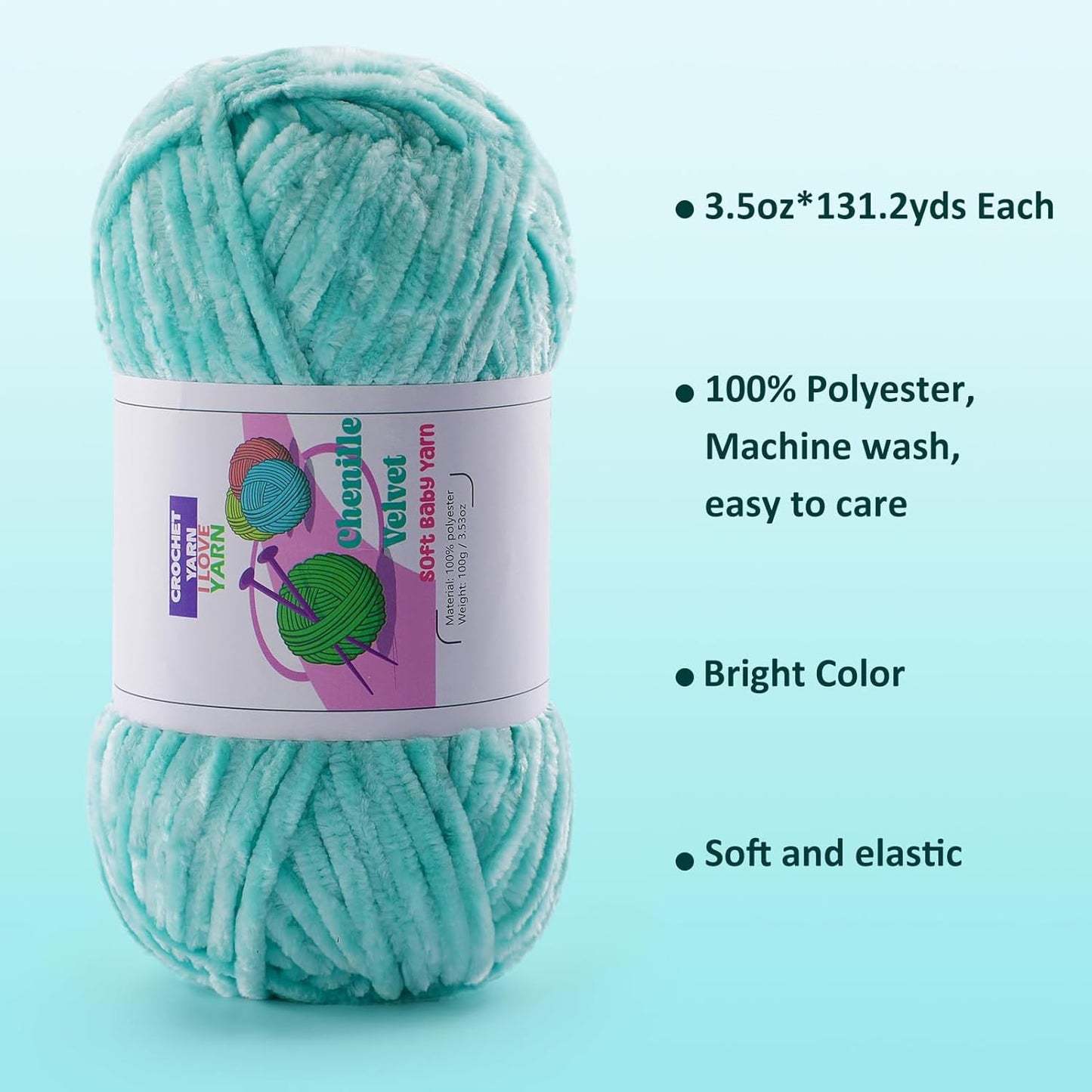 3 Skeins Fluffy Chunky Yarn, Chenille Chunky for Crocheting and Hand Knitting, Soft Thick Bulky Yarns for Making Blankets, Scarves, Hats（3×3.5oz, 3×131.2yds）(Sakura Pink)