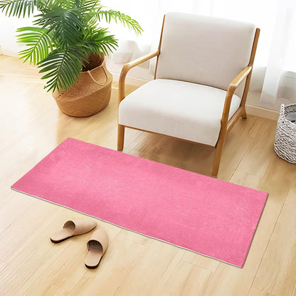 Plain Pink Solid Color Bath Mat, Dry Quickly Non Slip Absorbent Bath Rug, Soft Living Room Bedroom Home Floor Mats, Bath Mats for Bathroom, Tub and Shower 20" x 39"