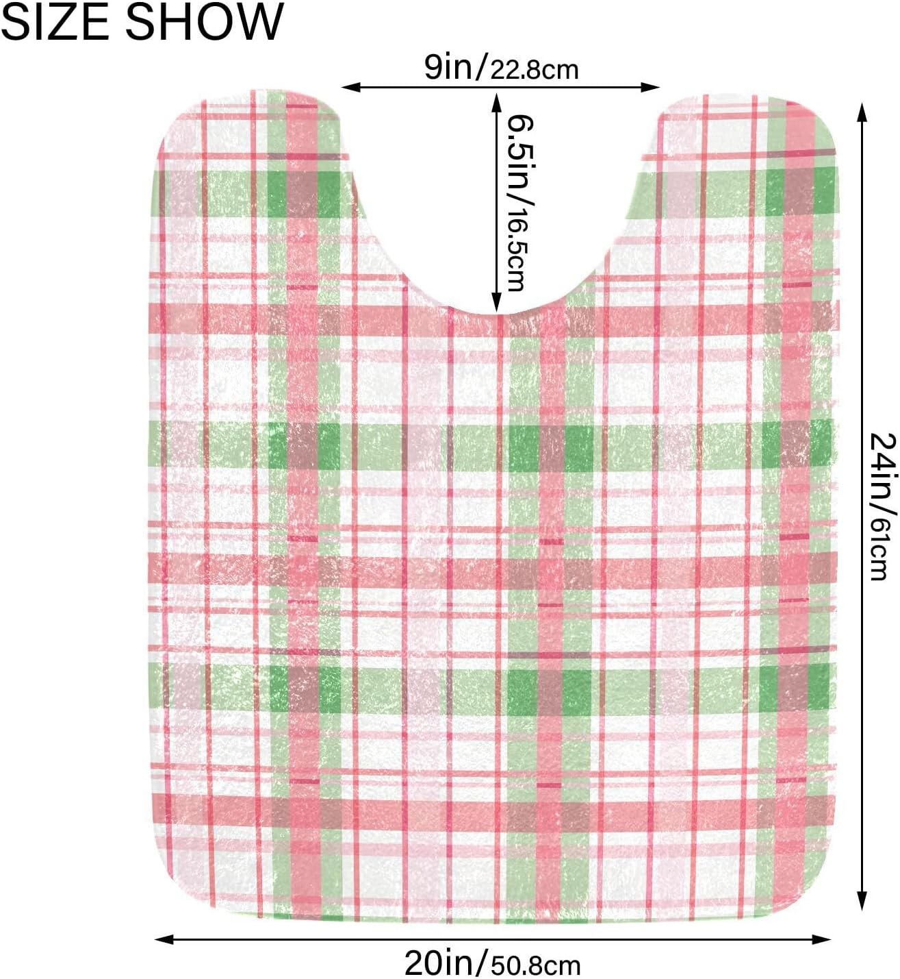 ALAZA Pink Checkered Grid Bath Mat for Bathroom Rugs Rectangle Carpet for Shower, Fluffy Absorbent & Machine Washable