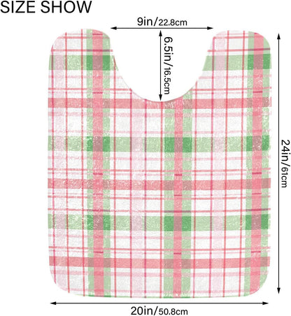 ALAZA Pink Checkered Grid Bath Mat for Bathroom Rugs Rectangle Carpet for Shower, Fluffy Absorbent & Machine Washable