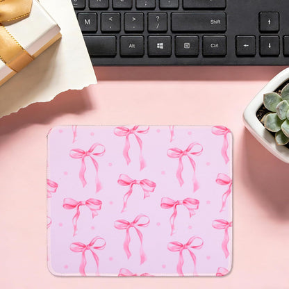 Thinp Bow Mouse Pad, 10 x 8 Inch Square Computer Mouse Pad Small Mouses Pads with Non-Slip Rubber Base Cute Kawaii Mouses Pads Washable Mouse-Mat for Laptop Home Office Gaming Working (Pink)