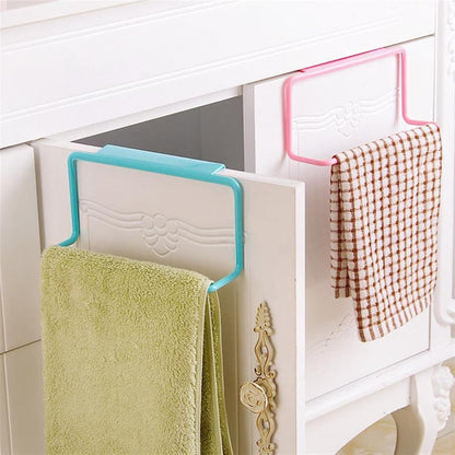 1/2Pcs Plastic Hanging Holder Multifunction Towel Rack Cupboard Cabinet Door Back Home Storage Organizer Kitchen Accessories(Pink,1pc)
