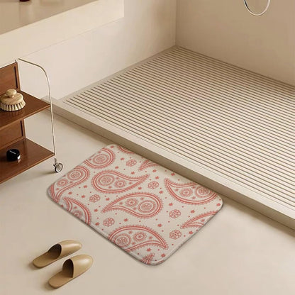 Pink Pattern Bathroom Rugs Mat, Non Slip Quick Dry Bath Mats for Bathroom Kitchen Home Decor Gift 19.7"x31.5"