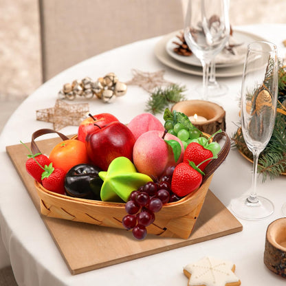 Fake Fruits Pack, Artificial Fruits Decoration Lifelike Fake Mixture Fruits for Home Decor, Simulation Faux Fruit Prop for Photoshoot, Artificial Apples Peaches Grapes Strawberries, 13 Pieces/Set