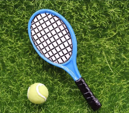 Miniature Tennis Racket Set, 1/12 Scale Accessories, Mini Racket Set, Small Tennis (Pink)