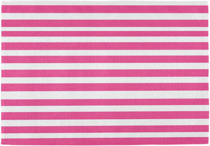 ALAZA Pink White Striped Set of 6 Placemats Rectangle Table Mat for Dining Table Restaurant Kitchen Home Decor, 12" x 18"