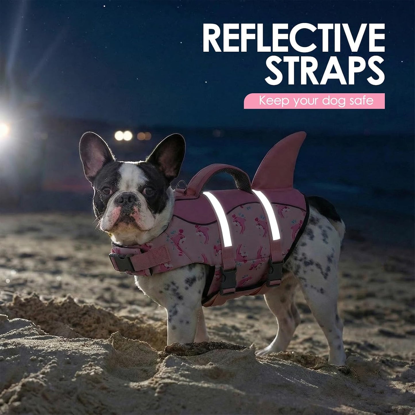 AOFITEE Dog Life Jacket, Dog Life Vest for Swimming, High Flotation Large Dogs Swim Vest with Rescue Handle and Reflective Stripe, Dogs Lifesaver Swimsuit for Boating Summer Pool Beach, Pink Whale XL