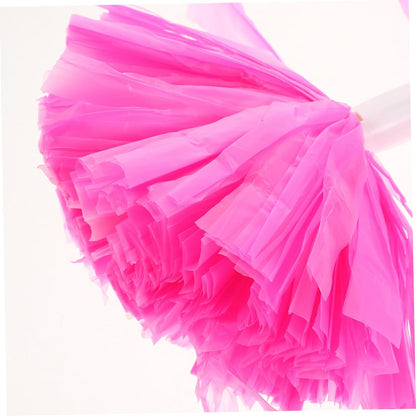 Mikinona 2PCS Handheld Cheerleading Pom Poms with Handle Pink Shiny Pompoms for Team Sports Dance Parties Spirited Cheer Team Accessories