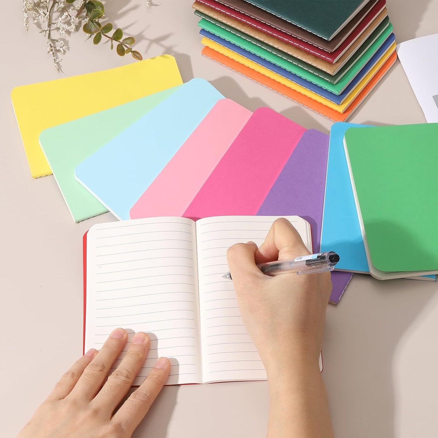 PATIKIL 6 Pack A6 Notebook, A6 Journal Mini Notebook Pocket Kraft Memo Notepads Lined Sketchbook Small 3.5x5.5 Inch 30 Sheets for Men Women Office Supplies Purse Travelers, Pink