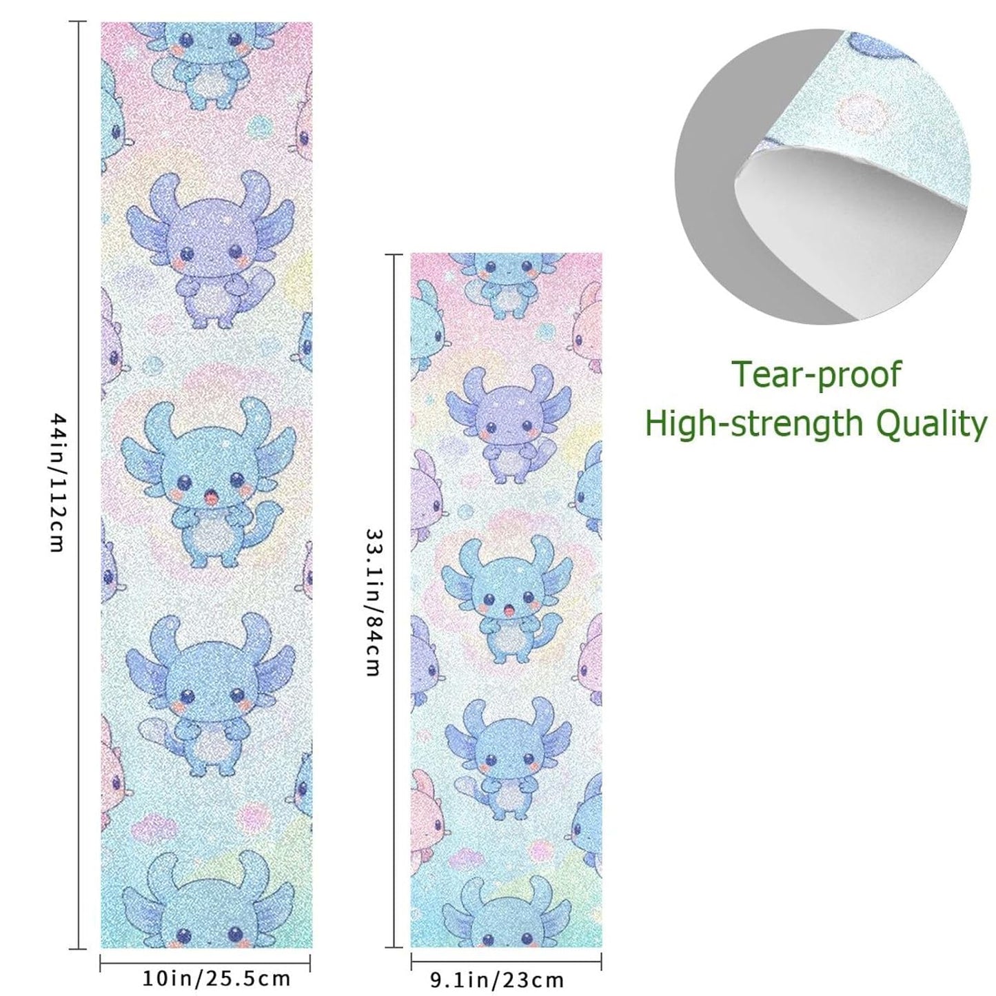 skateboard with grip tape Grippy grip tape for pro scooters Cute Pink Pastel Axolotl Seamless