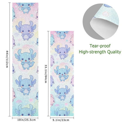 skateboard with grip tape Grippy grip tape for pro scooters Cute Pink Pastel Axolotl Seamless