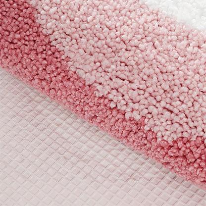 Cute Heart Bath Mat, Red Pink Warm Color Girls' Bathroom Rug, Fluffy and Soft, Anti Slip, High Absorbent, Easy to Clean, Machine Washable for Tub, Shower Mat, 19.7" x 39.4", Heart to Heart