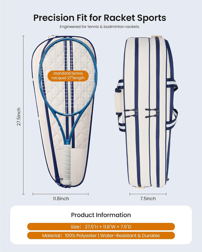 Sucipi Tennis Bag for Women & Men, 3-6 Rackets Tennis Racket Bag with Shoe Compartment & Insulated Pocket, Water-Resistant Gym Bag, Perfect Tennis Accessories for Court Training & Daily Use