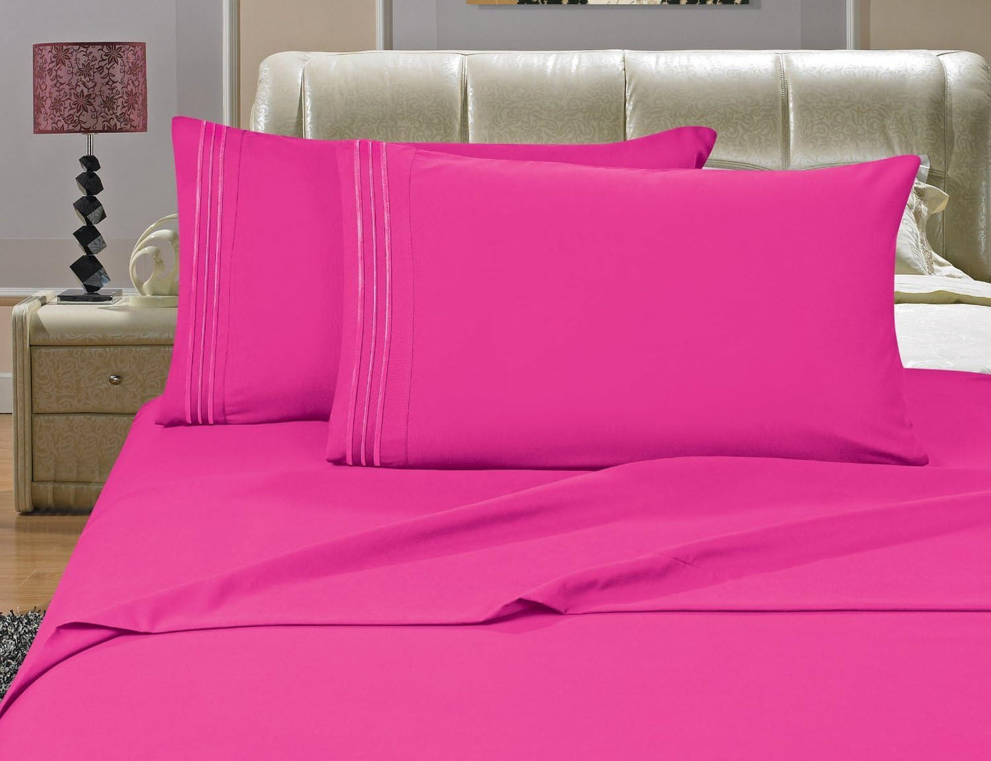 Luxury Pillowcases on Amazon 1500 Premier Hotel Quality Wrinkle, Fade, Stain Resistant - - 2-Piece Pillowcases, Standard Size, Pink