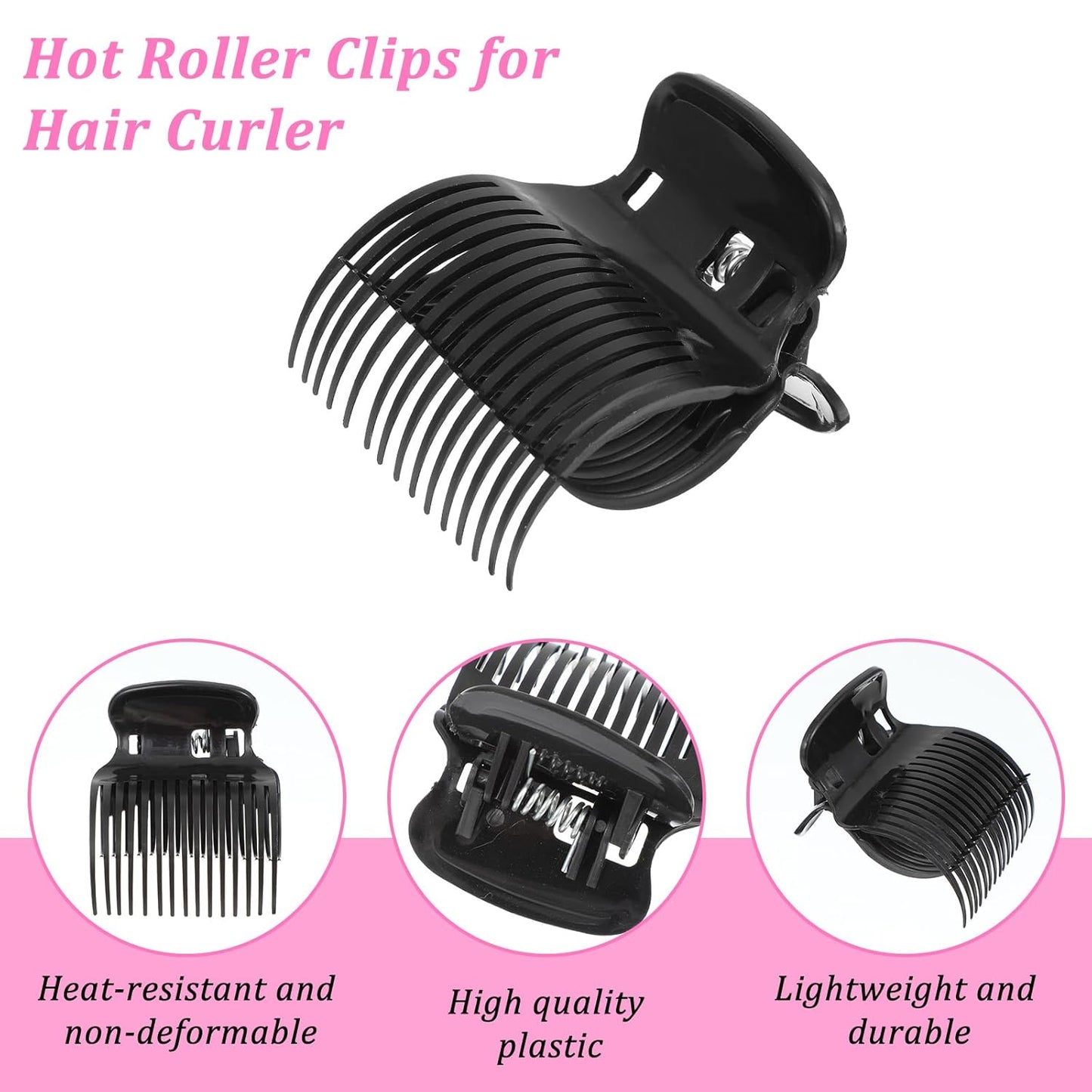 8 Sets Hot Roller Clips Versatile Hair Roller Clamps Curler Claw Replacement Clip Hair Section Styling Tool Set for Women Girls Effortless Curls Waves