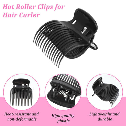 8 Sets Hot Roller Clips Versatile Hair Roller Clamps Curler Claw Replacement Clip Hair Section Styling Tool Set for Women Girls Effortless Curls Waves