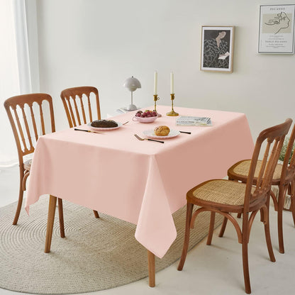 Romanstile Rectangle Pink Tablecloth - Waterproof and Wrinkle Resistant Washable Polyester Table Cloth for Kitchen Dining/Party/Wedding Indoor and Outdoor Use (52 x 70 inch)