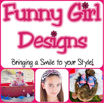 Custom CIRCLE MONOGRAM Embroidered Elastic Ponytail CHEER BOW By Funny Girl Designs - 7.5 Inches Long (LIGHT PINK)