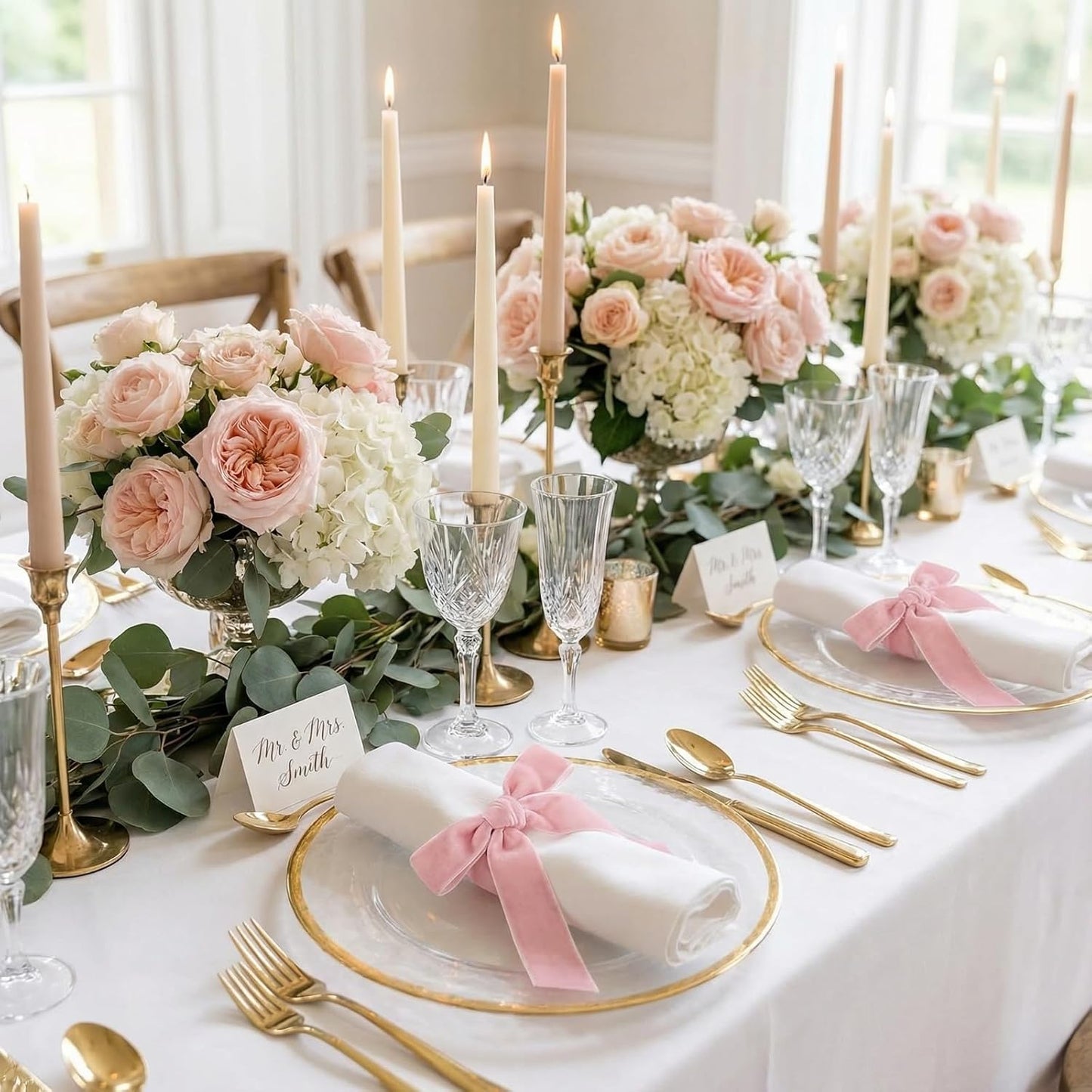 12 Pcs Pink Napkin Rings Velvet Bow Napkin Holders Buckle for Wine Bottles Valentines Candlestick Holiday Birthday Party Anniversary Dinner Wedding Dining Table Decoration