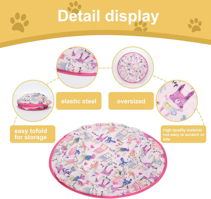 Cat Toy Mat with Moving Toy Under,Remote Control Hide and Seek Rechargeable,Interactive Cat toys Play Mat Rolling Ball Indoor Exercise for Bored and Overweight Cat and Small Dog Entertainment Pink