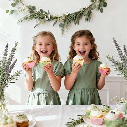 Whaline 300Pcs Pastel Colorful Cupcake Liners Paper Baking Cups Gradient Pink Green Standard Muffin Cupcake Wrappers for Spring Easter Wedding Baby Shower Birthday Party Supplies