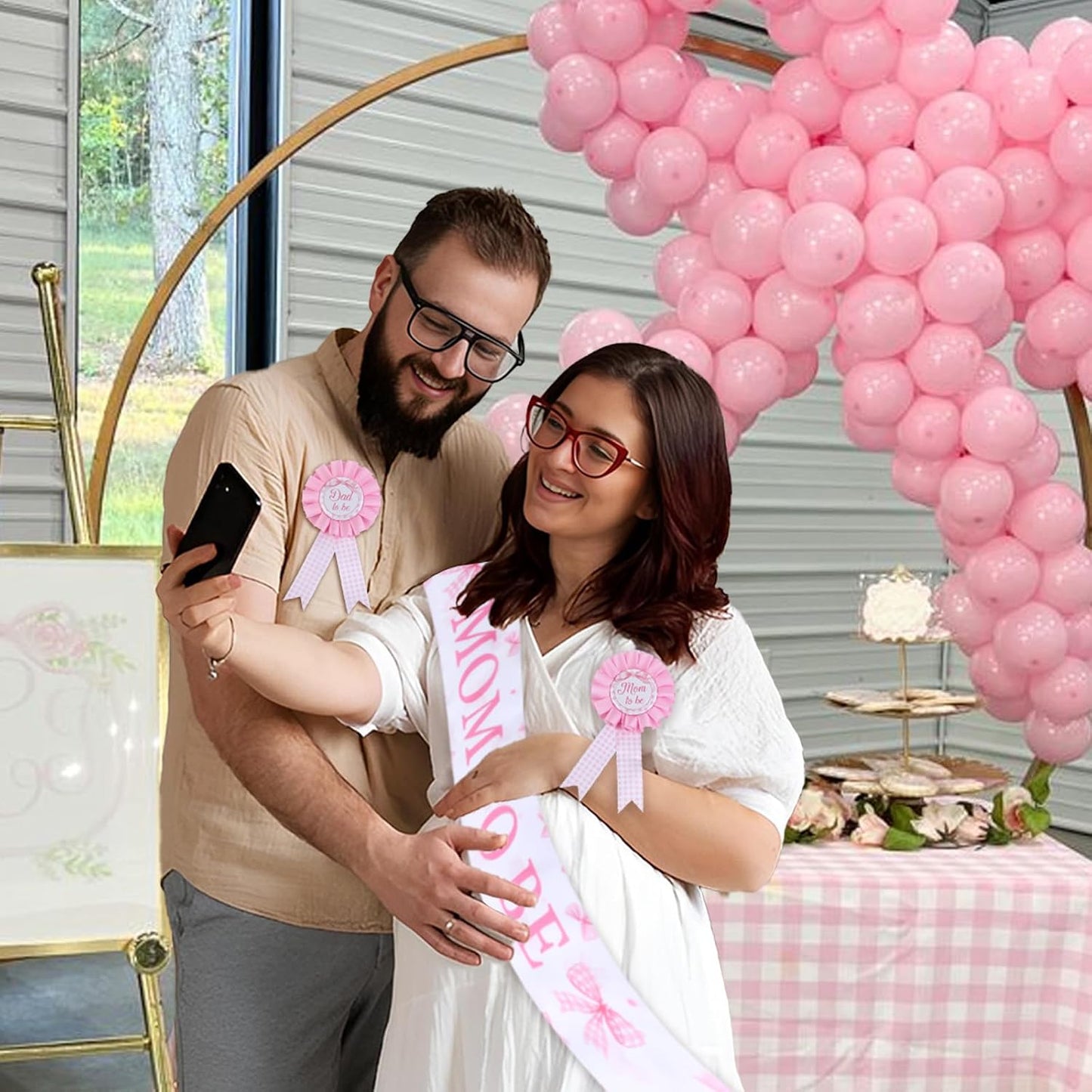 Bow Baby Shower Decorations for Girl Bow Tie Baby Shower Favors Mom to Be Pin Sash Dad to Be Corsage Pin for Pink It’s a Girl Gender Reveal Party Favors Pregnancy Photo Props Maternity