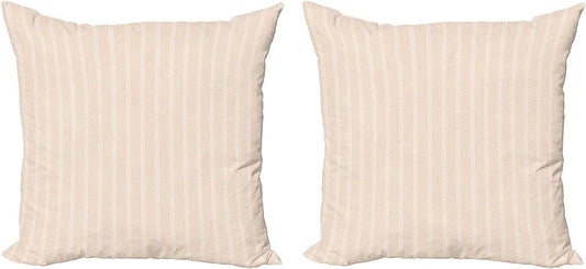 Ambesonne Geometric Decorative Throw Pillow Case Pack of 2, Abstract Vertical Waves with Dots in Pastel Colors Repeating Design, Couch Bedroom Living Room Cushion Cover, 24", Peach Pale Peach White
