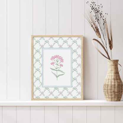 CHMMART 3 Piece Pastel Wildflower Framed Wall Art Nursery Floral Canvas Art Prints Pink Blue Botanical Pictures Wall Decor Boho Flower Painting Artwork for Bedroom Bathroom 12x16in