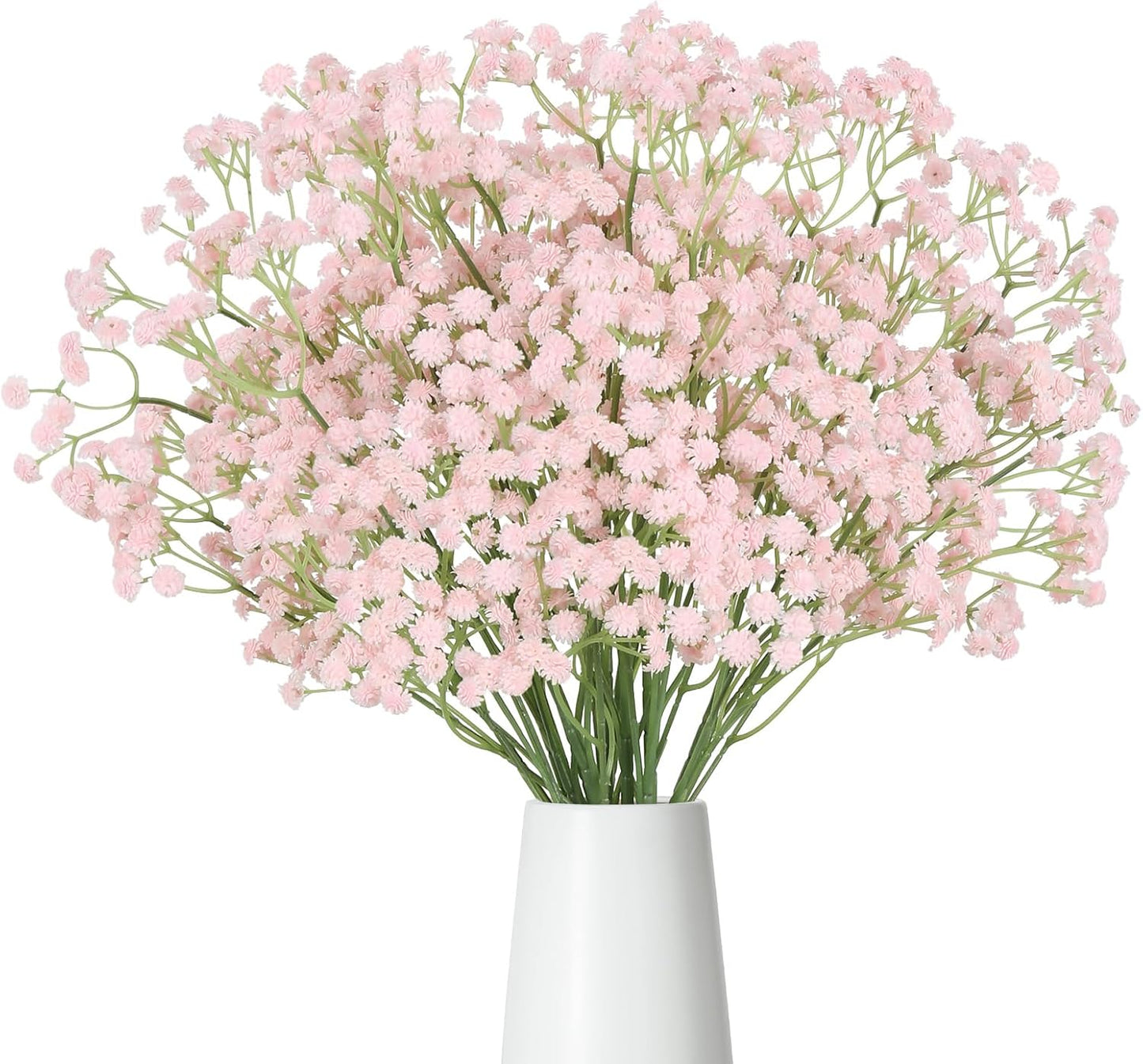 12PCS Pink Babys Breath Artificial Flowers, 24inch Faux Gypsophila Bouquet Real Touch Fake Babys Breath Flowers for Floral Arrangements Wedding Centerpieces Tables Decorations (Pink)