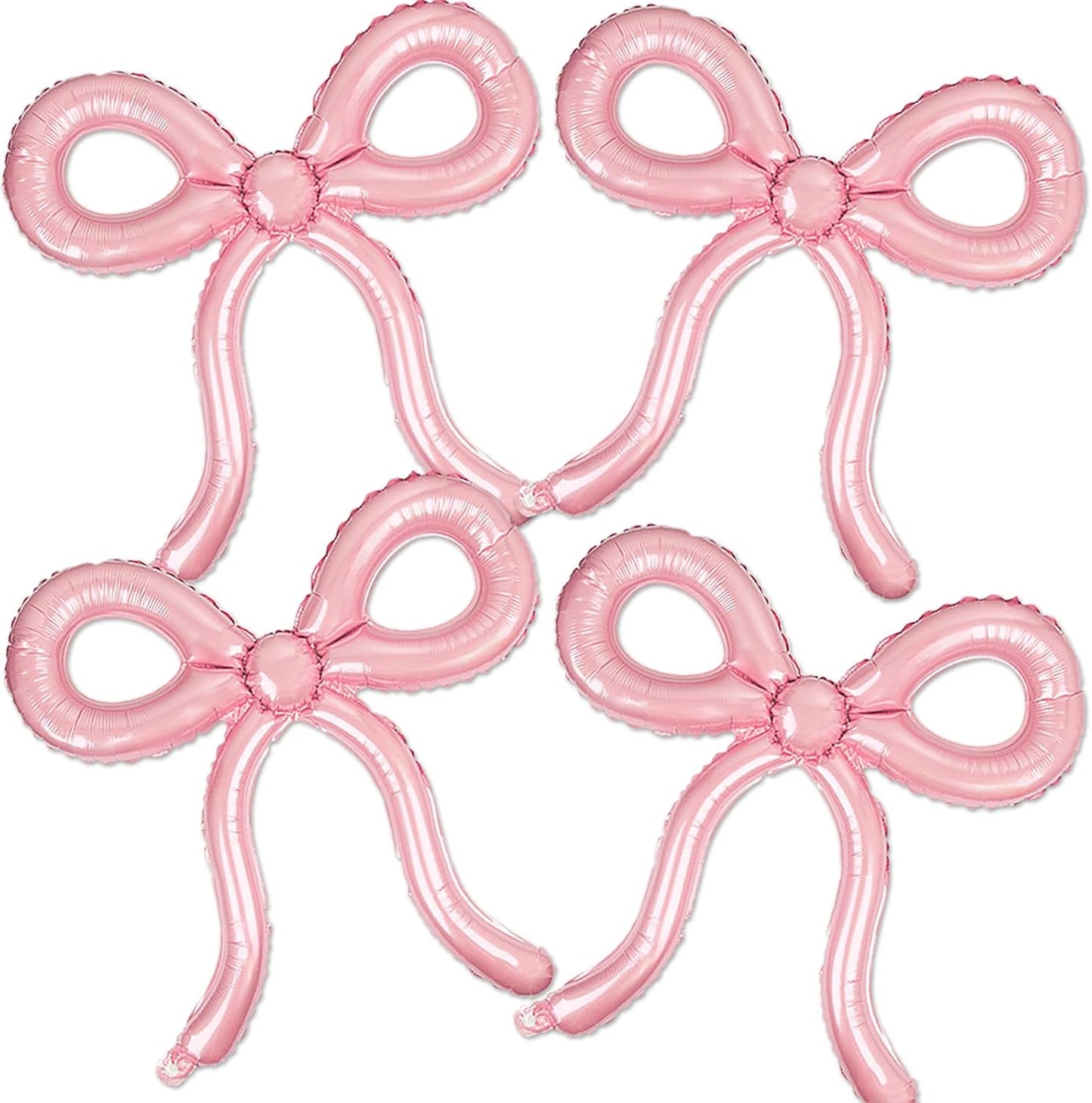4 Pcs Pink Bow Balloons Bow Birthday Decorations for Girls Women Bow Theme Valentines Day Party Decorations for Bridal Shower Baby Shower Engagement Bachelorette Party Decorations 26 x 24 Inch