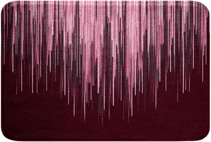Feelyou Pink Stripes Bathroom Rugs Geometric Ombre Abstract Bath Mats Microfiber Modern Striped Art Bathroom Accessories Luxury Floor Doormats Non-Slip 20"x32" Soft