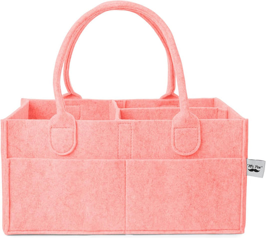 Mr. Pen- Baby Diaper Caddy Organizer, Pink, Nursery Storage Bin and Car Organizer for Diapers and Baby Wipes