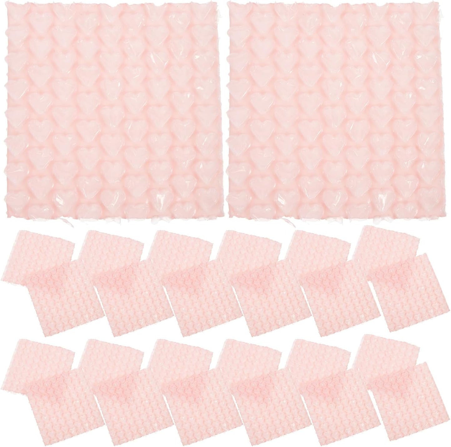 50pcs Heart-shaped Air Pillow Packaging Bags with Bubble Cushioning Wrap and Void Fill for Fragile Items and Parcels, Pink Plastic Shockproof Wrap for Different Shipping Scenarios