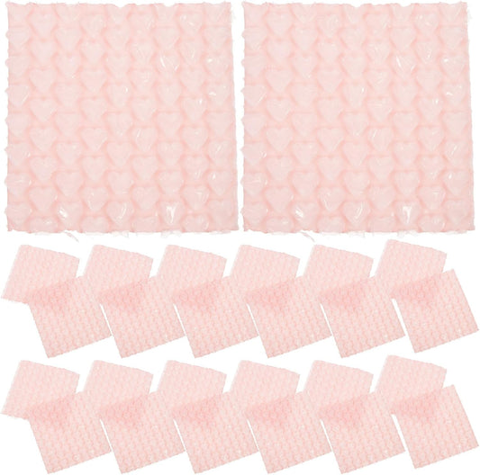50pcs Heart-shaped Air Pillow Packaging Bags with Bubble Cushioning Wrap and Void Fill for Fragile Items and Parcels, Pink Plastic Shockproof Wrap for Different Shipping Scenarios